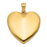 14K 24mm Satin and Polished Diamond Heart Locket-XL845