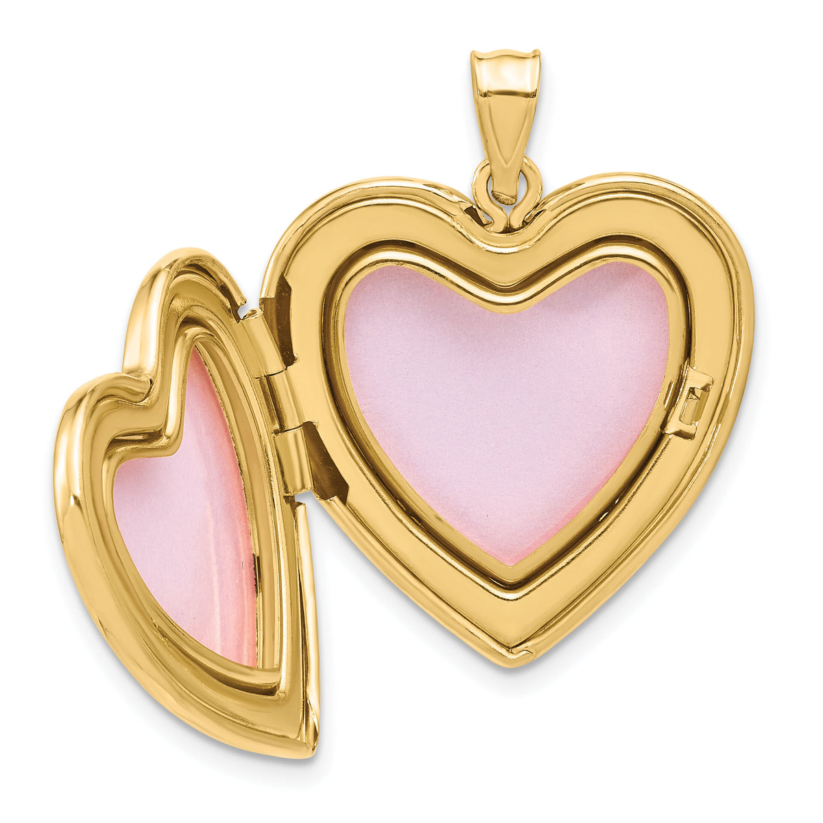 14K 24mm Satin and Polished Diamond Heart Locket-XL845