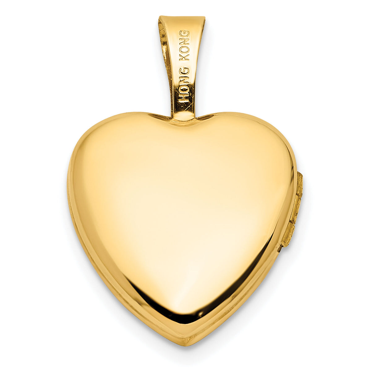 14K Polished and Satin 12mm Butterfly Heart Locket-XL846