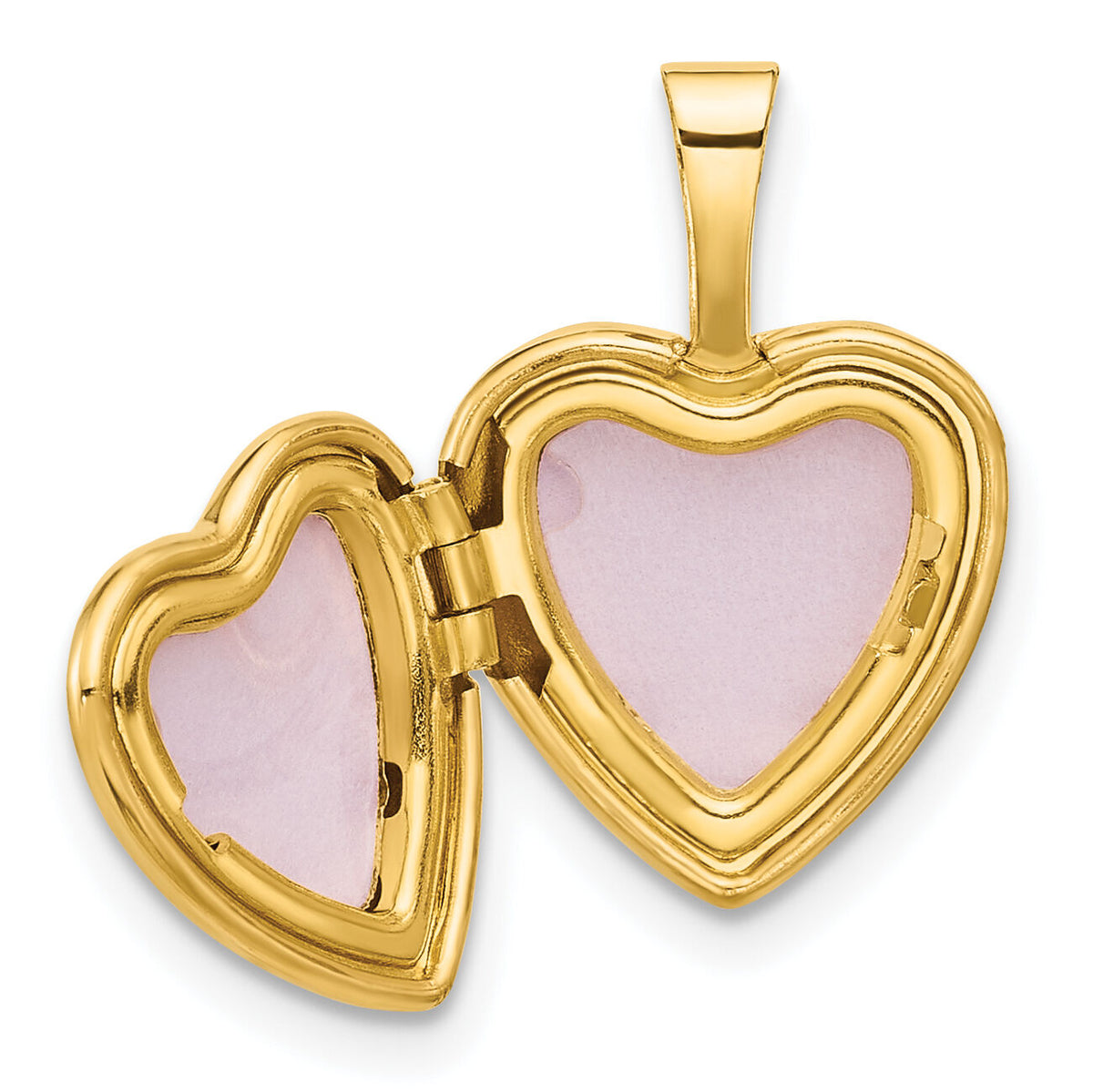 14K Polished and Satin 12mm Butterfly Heart Locket-XL846