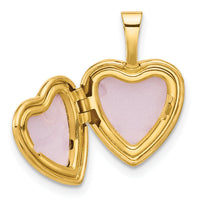 14K Polished and Satin 12mm Butterfly Heart Locket-XL846