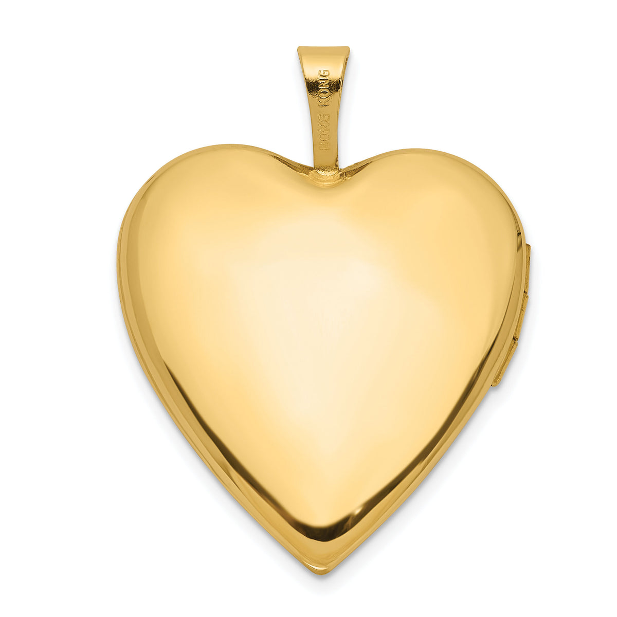 14K 20mm Polished Floral Design Diamond Heart Locket-XL848