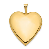 14K 20mm Polished Floral Design Diamond Heart Locket-XL848