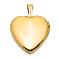 14K Polished and Satin w/ Enamel 16mm I LOVE YOU Rose Heart Locket-XL849