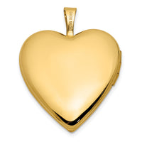 14K Satin and Polished Angel Wings 20mm Heart Locket-XL850