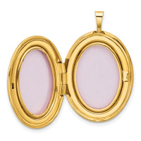 14k Polished Floral Filigree 20mm Oval Locket-XL871