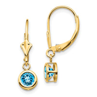 14k 5mm Blue Topaz Leverback Earring-XLB100BT