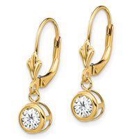 14k 5mm Cubic Zirconia Leverback Earrings-XLB100CZ