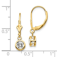 14k 5mm Cubic Zirconia Leverback Earrings-XLB100CZ