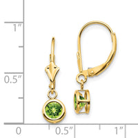 14k 5mm Peridot Leverback Earrings-XLB100PE
