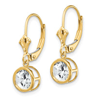 14k 6mm Cubic Zirconia Leverback Earrings-XLB101CZ