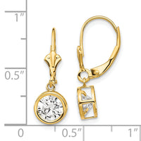 14k 6mm Cubic Zirconia Leverback Earrings-XLB101CZ