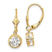 14k 6mm Cubic Zirconia Leverback Earrings-XLB101CZ