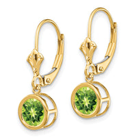 14k 6mm Peridot Leverback Earrings-XLB101PE