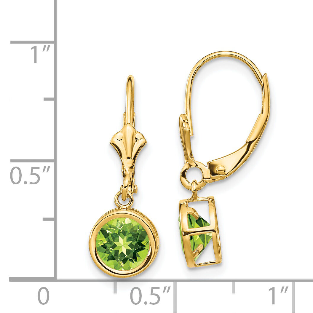 14k 6mm Peridot Leverback Earrings-XLB101PE