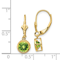 14k 6mm Peridot Leverback Earrings-XLB101PE