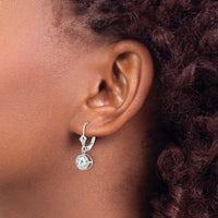 14k White Gold 6mm Cubic Zirconia Leverback Earrings-XLB101WCZ