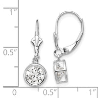 14k White Gold 6mm Cubic Zirconia Leverback Earrings-XLB101WCZ