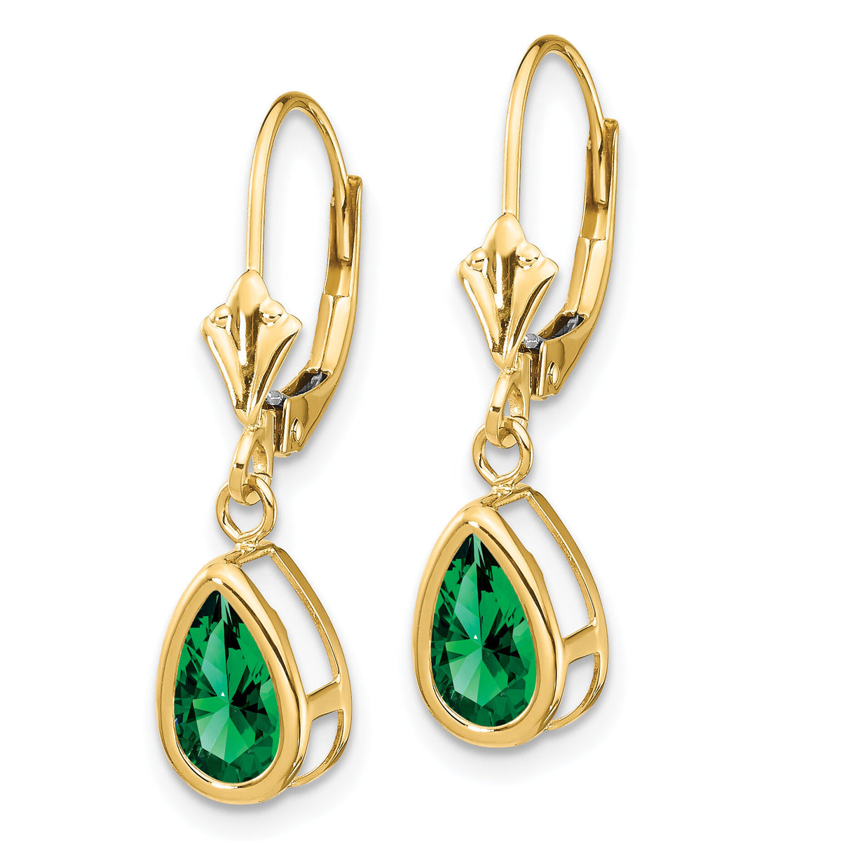 14k 8x5mm Pear Mount St. Helens Leverback Earrings-XLB103MS