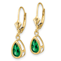 14k 8x5mm Pear Mount St. Helens Leverback Earrings-XLB103MS