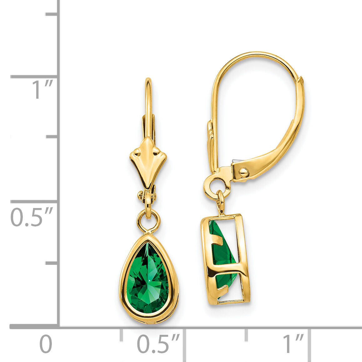 14k 8x5mm Pear Mount St. Helens Leverback Earrings-XLB103MS