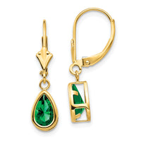 14k 8x5mm Pear Mount St. Helens Leverback Earrings-XLB103MS