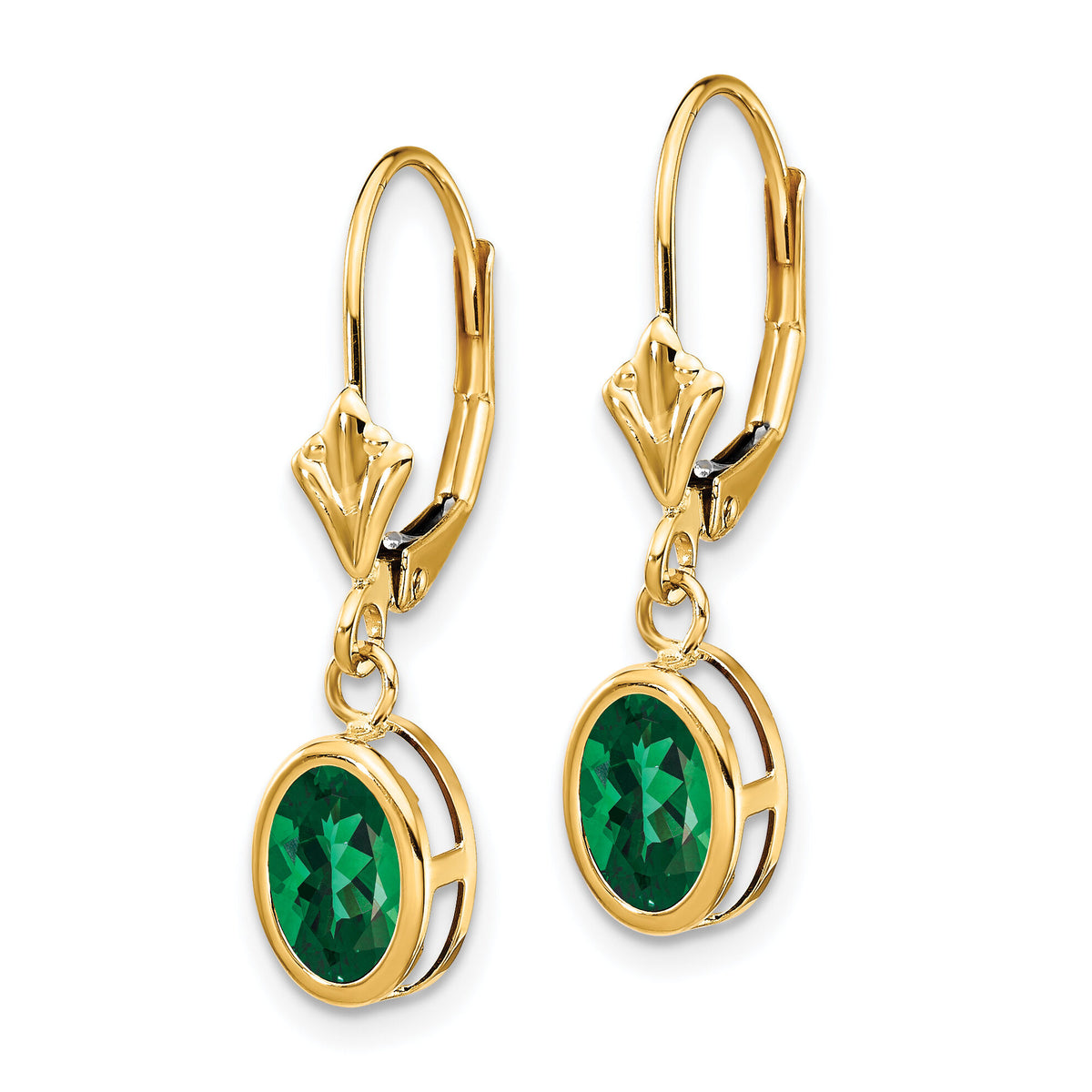 14k 7x5mm Oval Mount St. Helens Leverback Earrings-XLB106MS