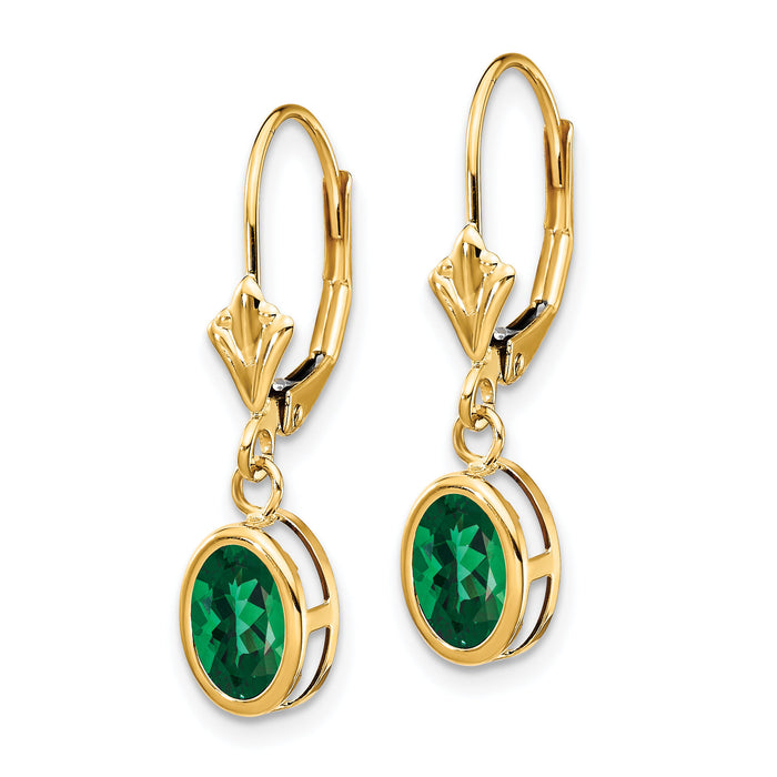 14k 7x5mm Oval Mount St. Helens Leverback Earrings-XLB106MS