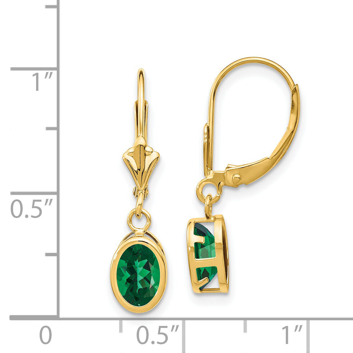 14k 7x5mm Oval Mount St. Helens Leverback Earrings-XLB106MS