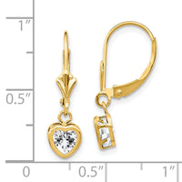 14k 5mm Heart Cubic Zirconia Earrings-XLB109CZ