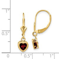 14k 5mm Heart Garnet Earrings-XLB109GA