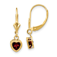 14k 5mm Heart Garnet Earrings-XLB109GA