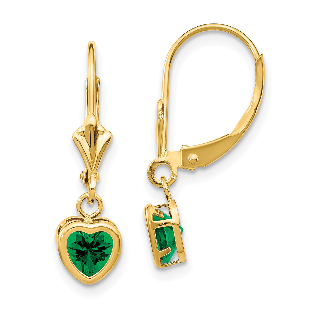 14k 5mm Heart Mount St. Helens Earrings-XLB109MS