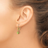 14k 5mm Heart Peridot Earrings-XLB109PE