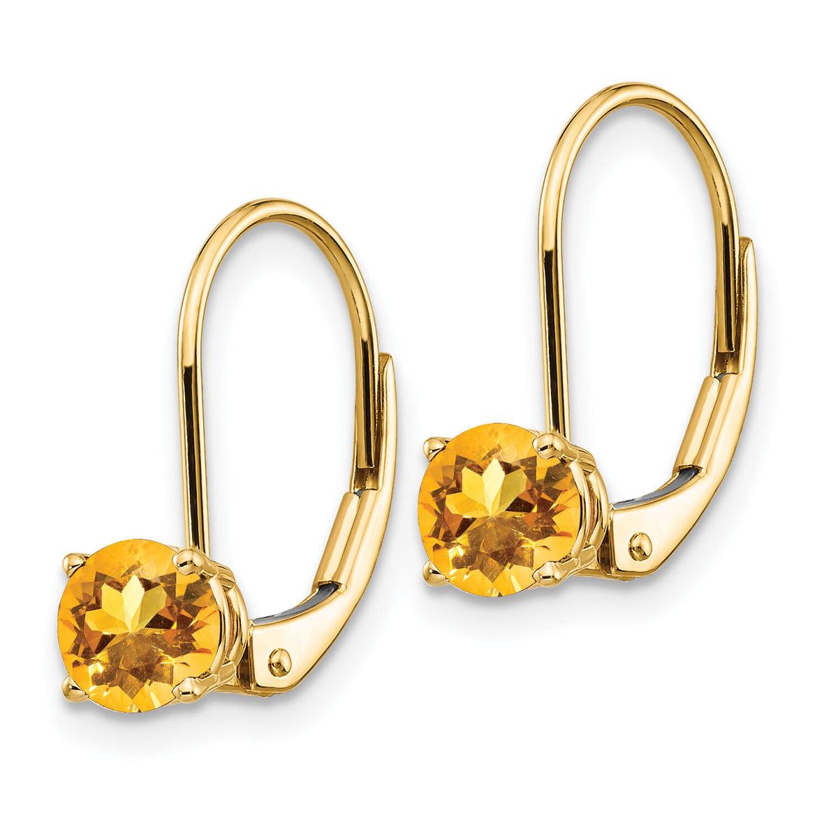 14k 5mm Citrine Leverback Earrings-XLB111CI