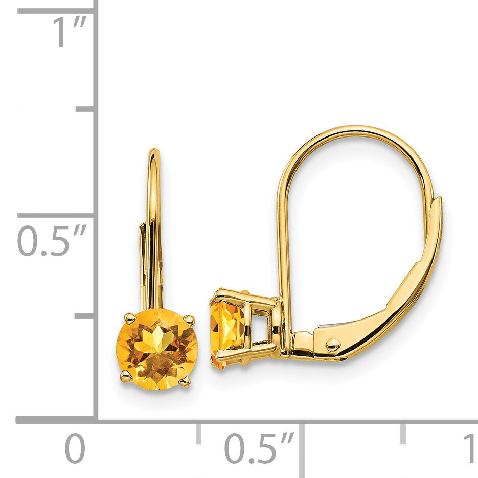 14k 5mm Citrine Leverback Earrings-XLB111CI
