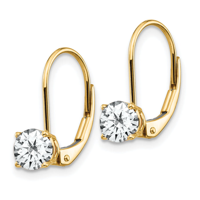 14k 5mm Cubic Zirconia Leverback Earrings-XLB111CZ