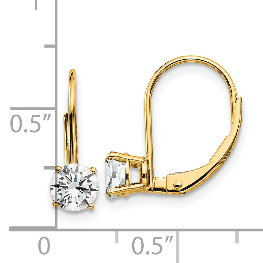 14k 5mm Cubic Zirconia Leverback Earrings-XLB111CZ