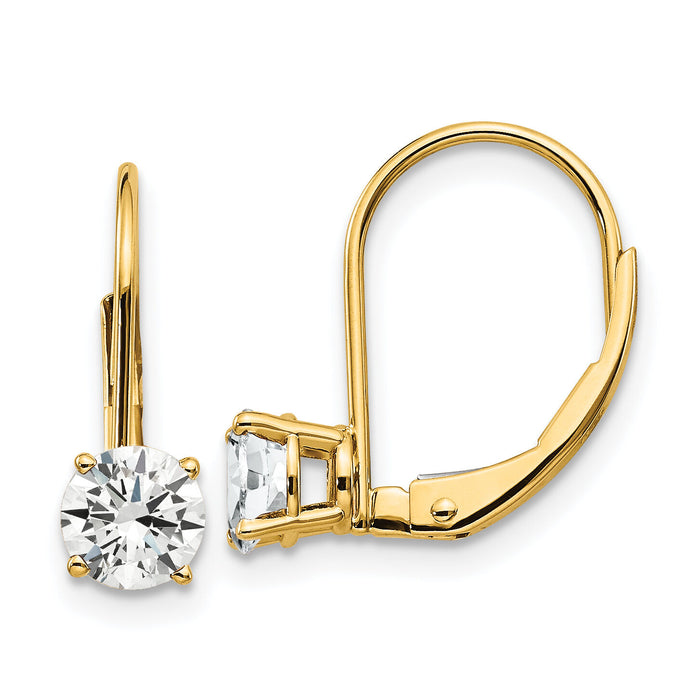 14k 5mm Cubic Zirconia Leverback Earrings-XLB111CZ