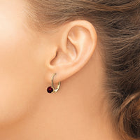 14k 5mm Garnet Leverback Earrings-XLB111GA