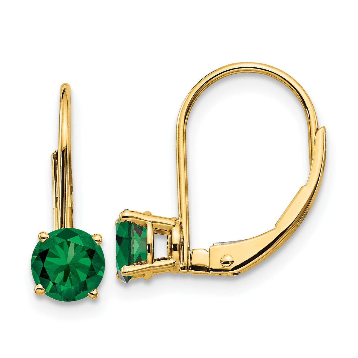 14k 5mm Mount St. Helens Leverback Earrings-XLB111MS