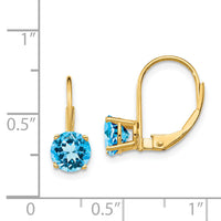 14k 6mm Blue Topaz Leverback Earrings-XLB112BT