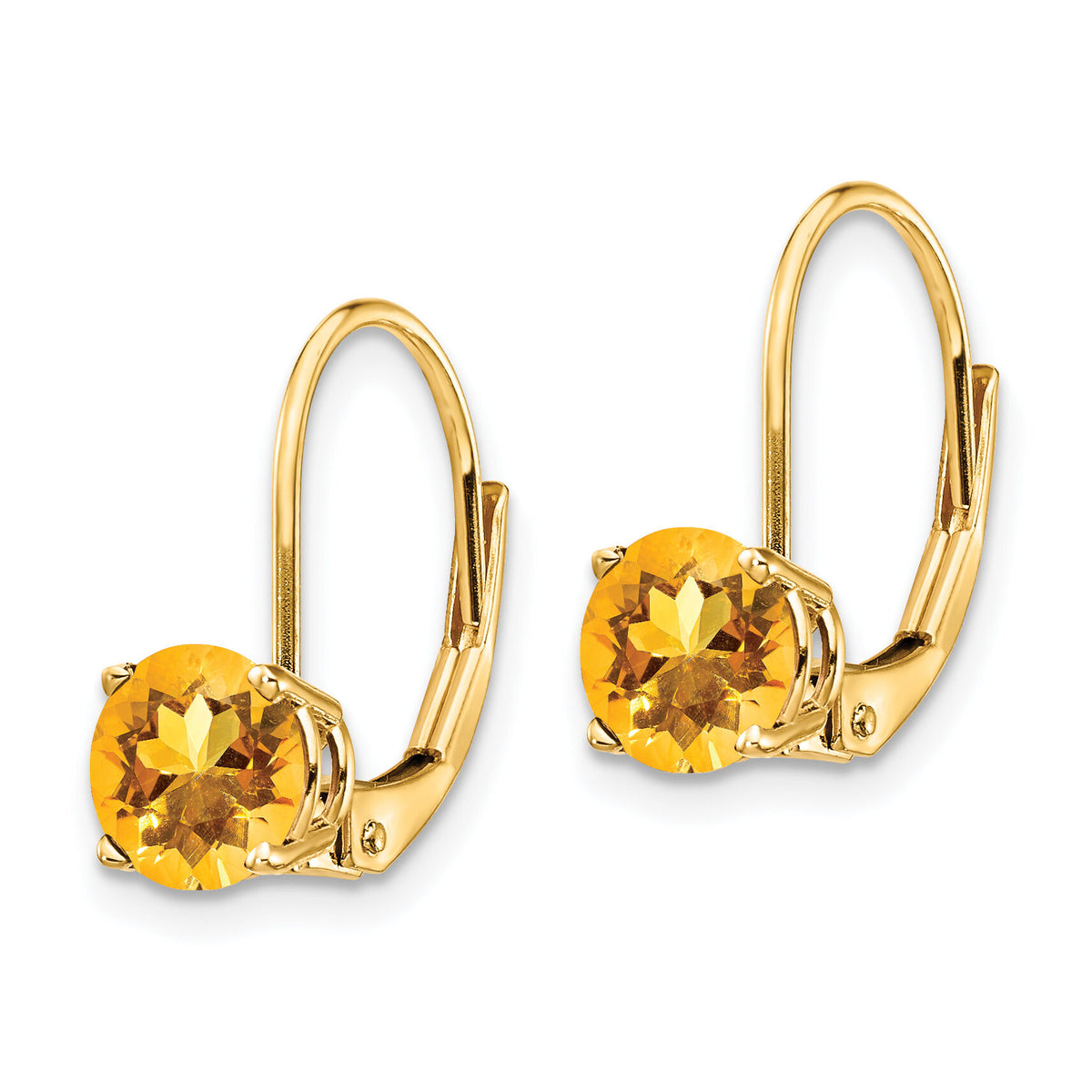 14k 6mm Citrine Leverback Earrings-XLB112CI