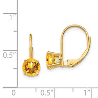 14k 6mm Citrine Leverback Earrings-XLB112CI