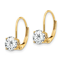 14k 6mm Cubic Zirconia Leverback Earrings-XLB112CZ