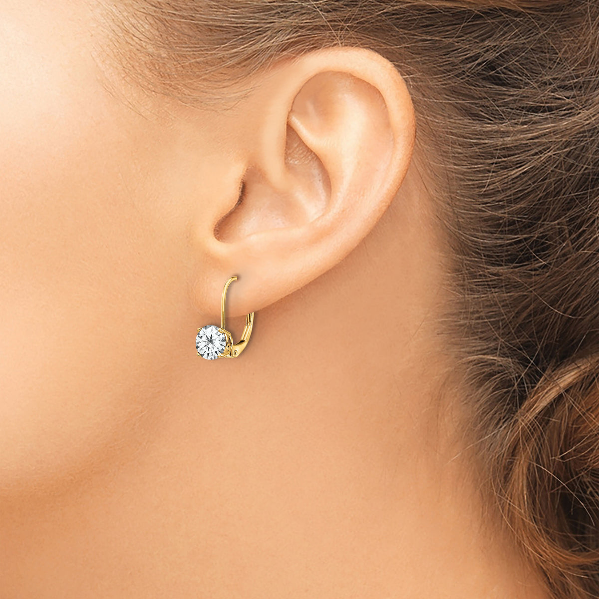 14k 6mm Cubic Zirconia Leverback Earrings-XLB112CZ