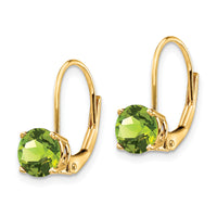 14k 6mm Peridot Leverback Earrings-XLB112PE