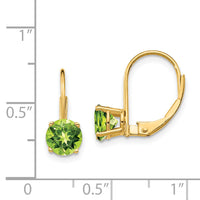 14k 6mm Peridot Leverback Earrings-XLB112PE