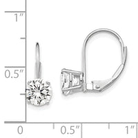 14k White Gold 6mm Cubic Zirconia Leverback Earrings-XLB112WCZ