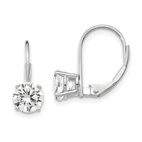 14k White Gold 6mm Cubic Zirconia Leverback Earrings-XLB112WCZ
